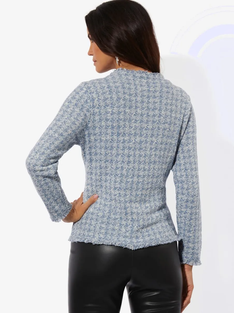 Cardigans tricotés avec boutons et poches en coton