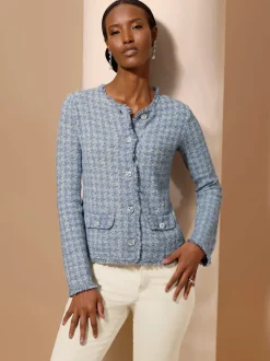 Cardigans tricotés avec boutons et poches en coton