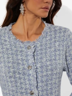 Cardigans tricotés avec boutons et poches en coton
