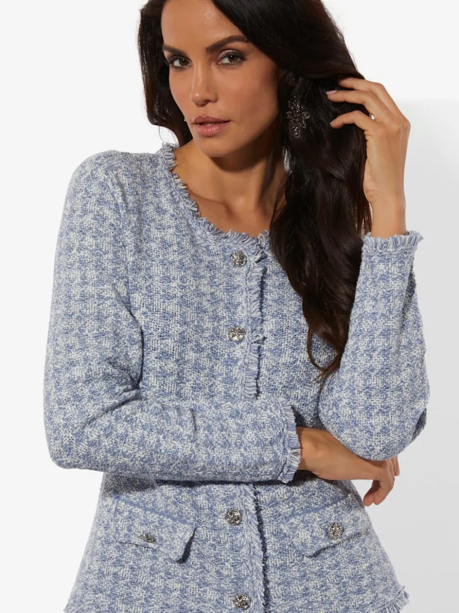 Cardigans tricotés avec boutons et poches en coton
