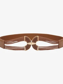 Ceinture avec boucle décorative à crochets avec détails couleur or