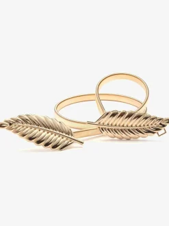 Ceinture décorative fine et extensible avec boucle plume tendance
