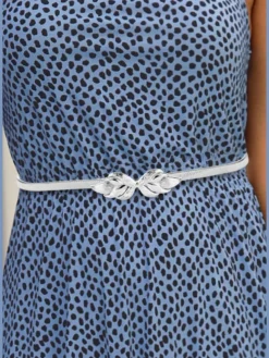 Ceinture décorative fine et extensible avec boucle plume tendance