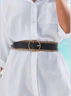 Ceinture élastique avec boucle dorée