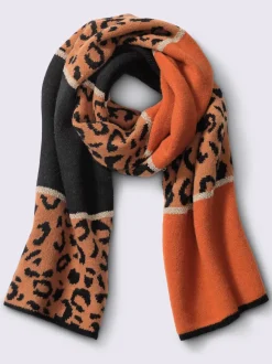 Écharpe en viscose avec motif léopard et fil brillant