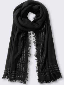 Écharpe à franges avec rivets décoratifs et finition délicate
