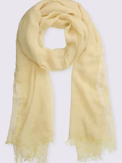 Écharpe plissée avec rayures et franges en polyester