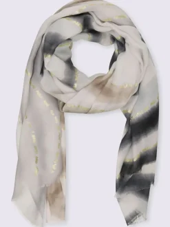 Écharpe à rayures avec effet métallisé en tissu doux