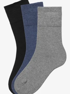 Chaussettes lot de 3 paires de socquettes, adaptées aux diabétiques