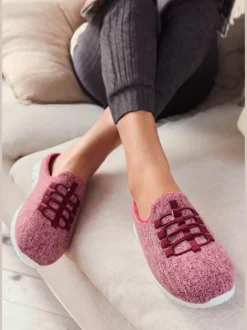 Chaussons sneakers à enfiler, légèrement chinées