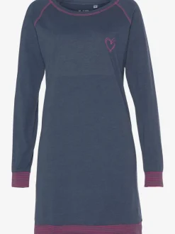 Chemise de nuit avec bords-côtes en fils teintés couleur fluo