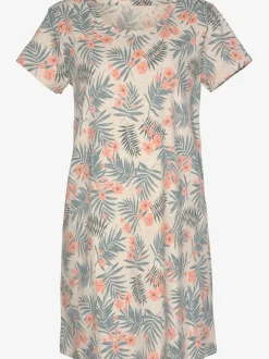Chemise de nuit confortable avec imprimé palmiers