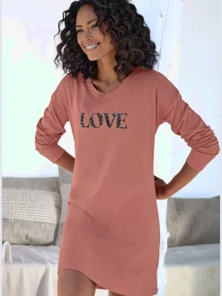 Chemise de nuit courte avec grand imprimé devant