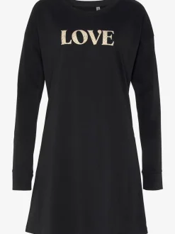 Chemise de nuit courte avec grand imprimé devant