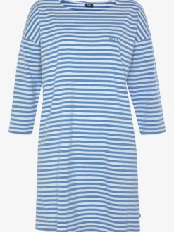 Chemise de nuit courte à rayures en fils teintés