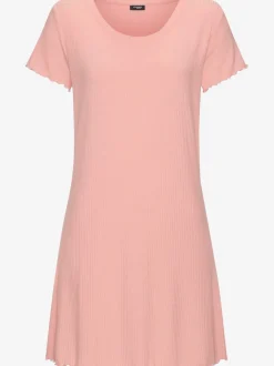 Chemise de nuit en matière côtelée
