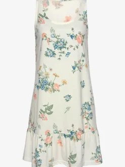 Chemise de nuit fantaisie avec larges bretelles et encolure ronde