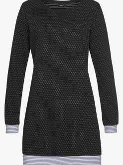 Chemise de nuit motif noir-blanc