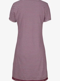 Chemise de nuit rayée avec dentelle