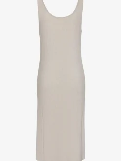 Chemise de nuit robe de nuit longueur mollet en matière côtelée élastique