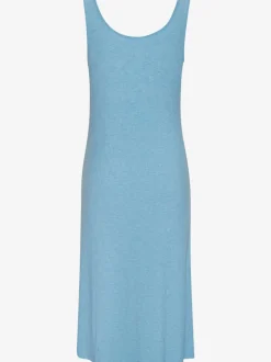 Chemise de nuit robe de nuit longueur mollet en matière côtelée élastique