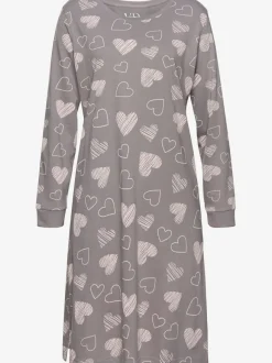 Chemise de nuit 2 robes t-shirt légères avec imprimé cœur