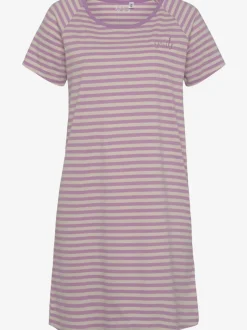 Chemise de nuit t-shirt de nuit rayé avec broderie