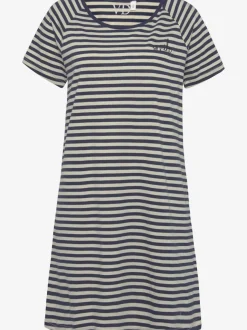 Chemise de nuit t-shirt de nuit rayé avec broderie