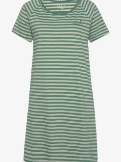 Chemise de nuit t-shirt de nuit rayé avec broderie