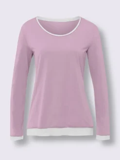 Chemise à manches longues avec finitions contrastées superposées
