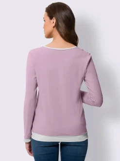 Chemise à manches longues avec finitions contrastées superposées
