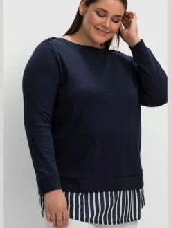 Chemise à manches longues 2 en 1 coupe droite