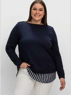 Chemise à manches longues 2 en 1 coupe droite