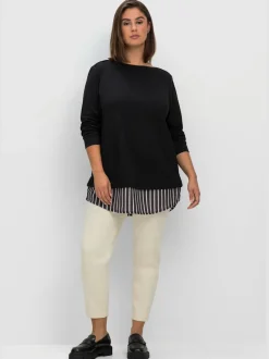 Chemise à manches longues 2 en 1 coupe droite
