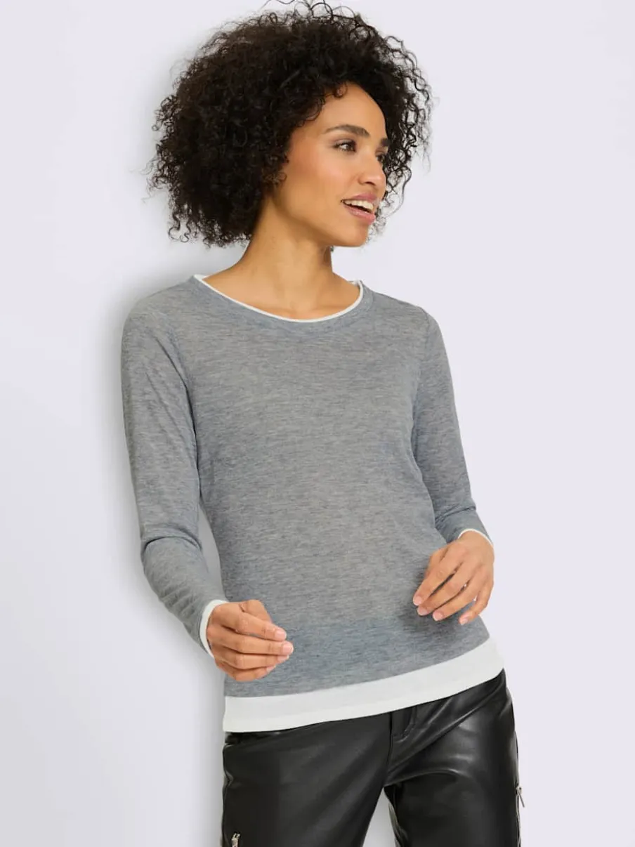 Chemise à manches longues 2 en 1 look 2 en 1