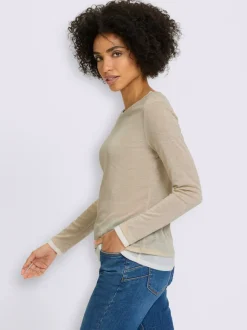 Chemise à manches longues 2 en 1 look 2 en 1