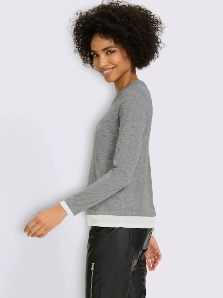 Chemise à manches longues 2 en 1 look 2 en 1