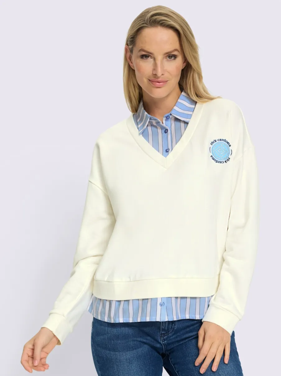 Chemise à manches longues en sweatshirt à col chemise