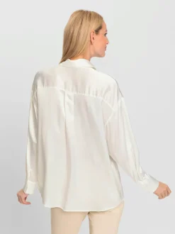 Chemisier ample en soie viscose avec manches longues