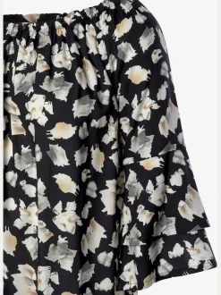 Chemisier carmen à manches 3/4 avec élastique et motifs floraux