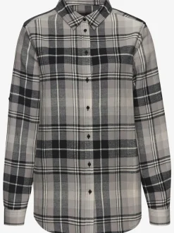 Chemisier à carreaux avec col chemise et manches longues