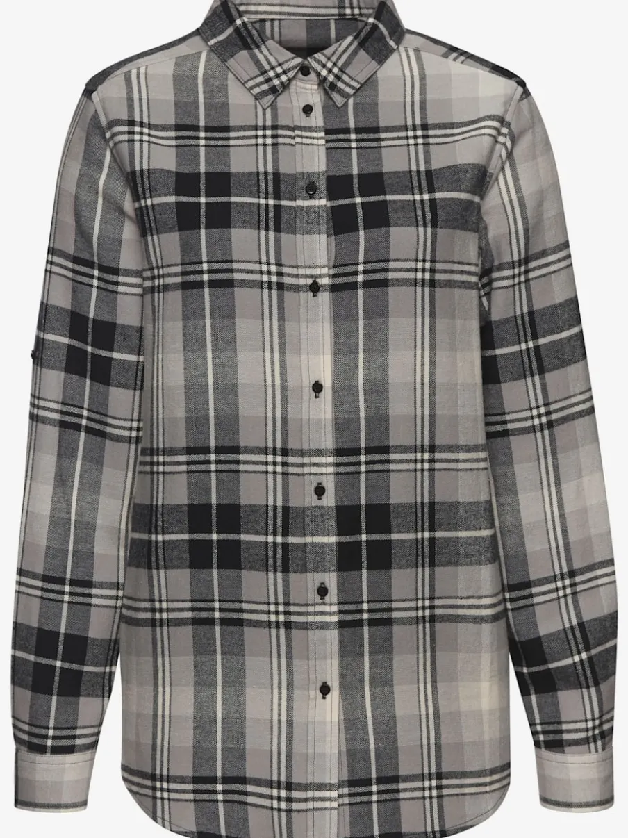 Chemisier à carreaux avec col chemise et manches longues