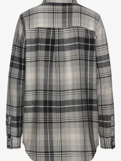 Chemisier à carreaux avec col chemise et manches longues