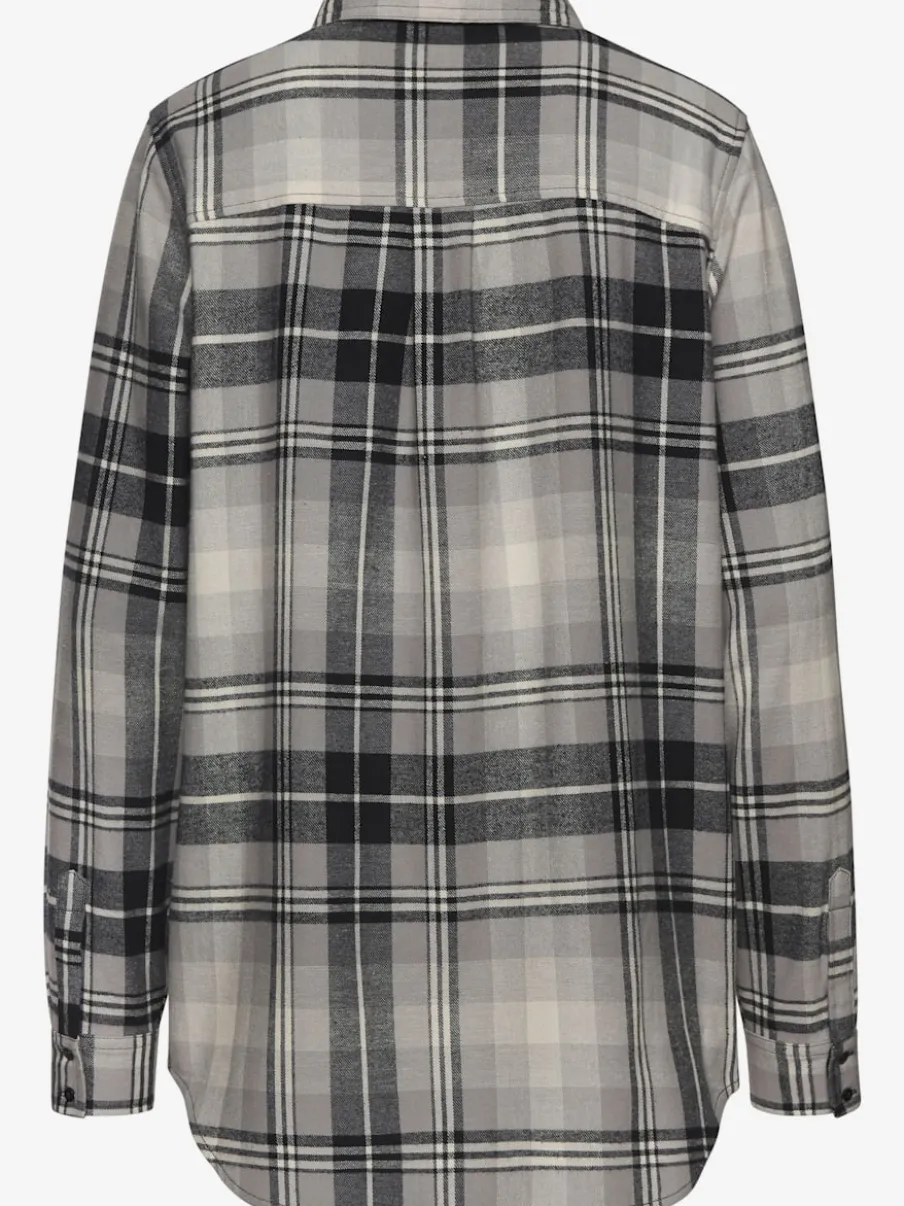 Chemisier à carreaux avec col chemise et manches longues