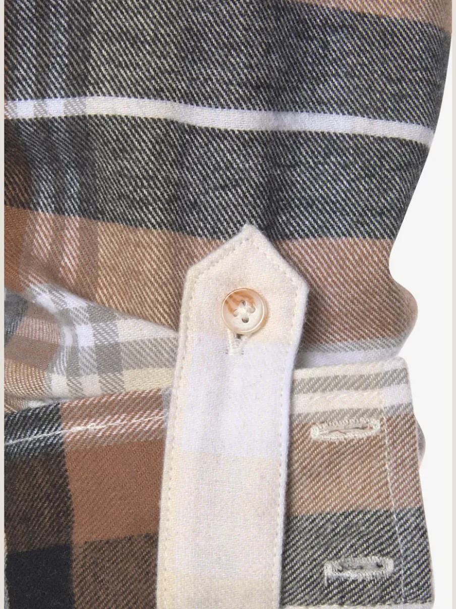 Chemisier à carreaux avec col chemise et manches longues