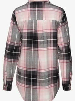 Chemisier à carreaux avec col chemise et manches longues