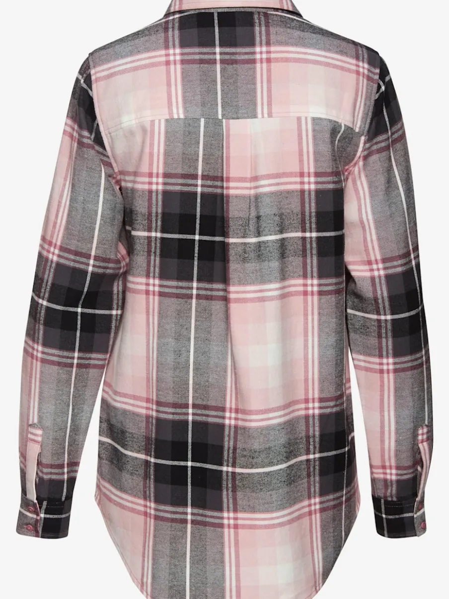 Chemisier à carreaux avec col chemise et manches longues
