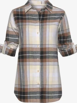 Chemisier à carreaux avec col chemise et manches longues