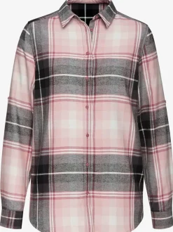 Chemisier à carreaux avec col chemise et manches longues