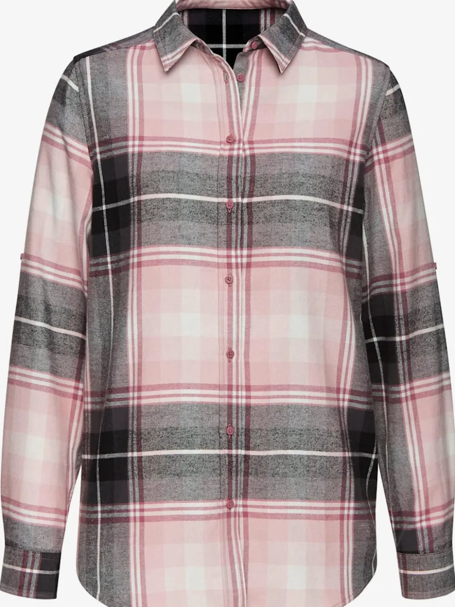 Chemisier à carreaux avec col chemise et manches longues